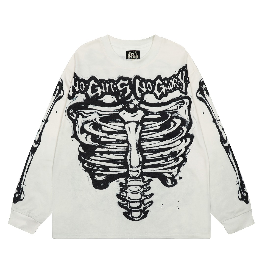 Hellstar Airbrushed Bones Longsleeve Shirt - DesignerGu