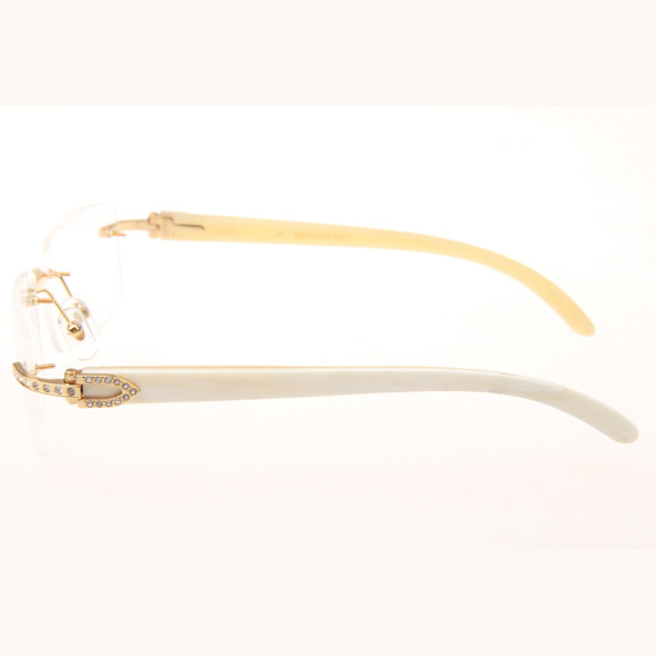Cartier CT_3524012 Diamond White Buffalo Eyeglasses In Gold - DesignerGu