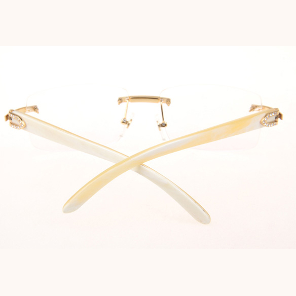 Cartier CT_3524012 Diamond White Buffalo Eyeglasses In Gold - DesignerGu