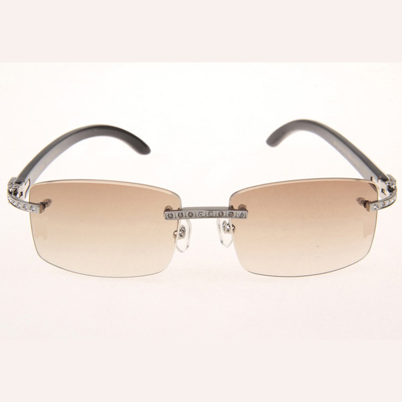 Cartier CT_3524012 Diamond White Mix Black Buffalo Eyeglasses In Silver Brown - DesignerGu