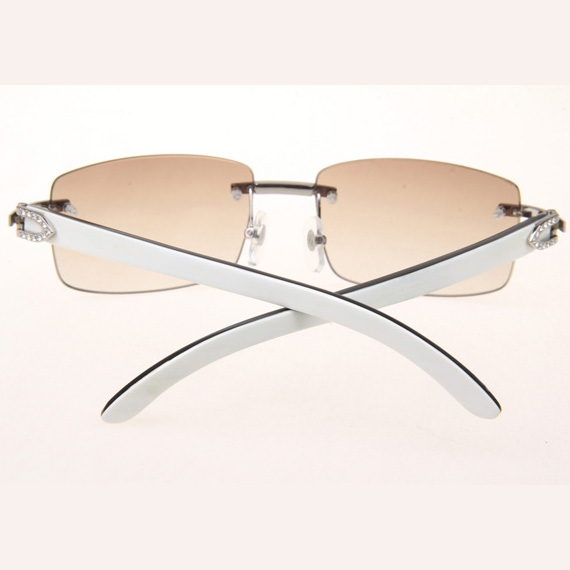 Cartier CT_3524012 Diamond White Mix Black Buffalo Eyeglasses In Silver Brown - DesignerGu