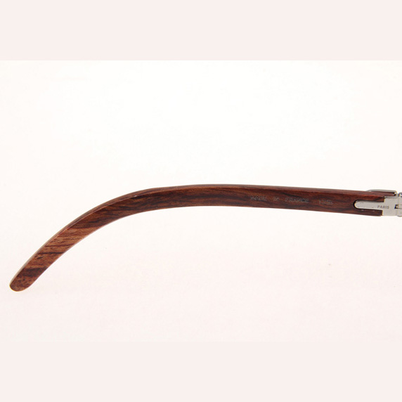 Cartier CT_3524012 Diamond Wood Eyeglasses In Silver - DesignerGu