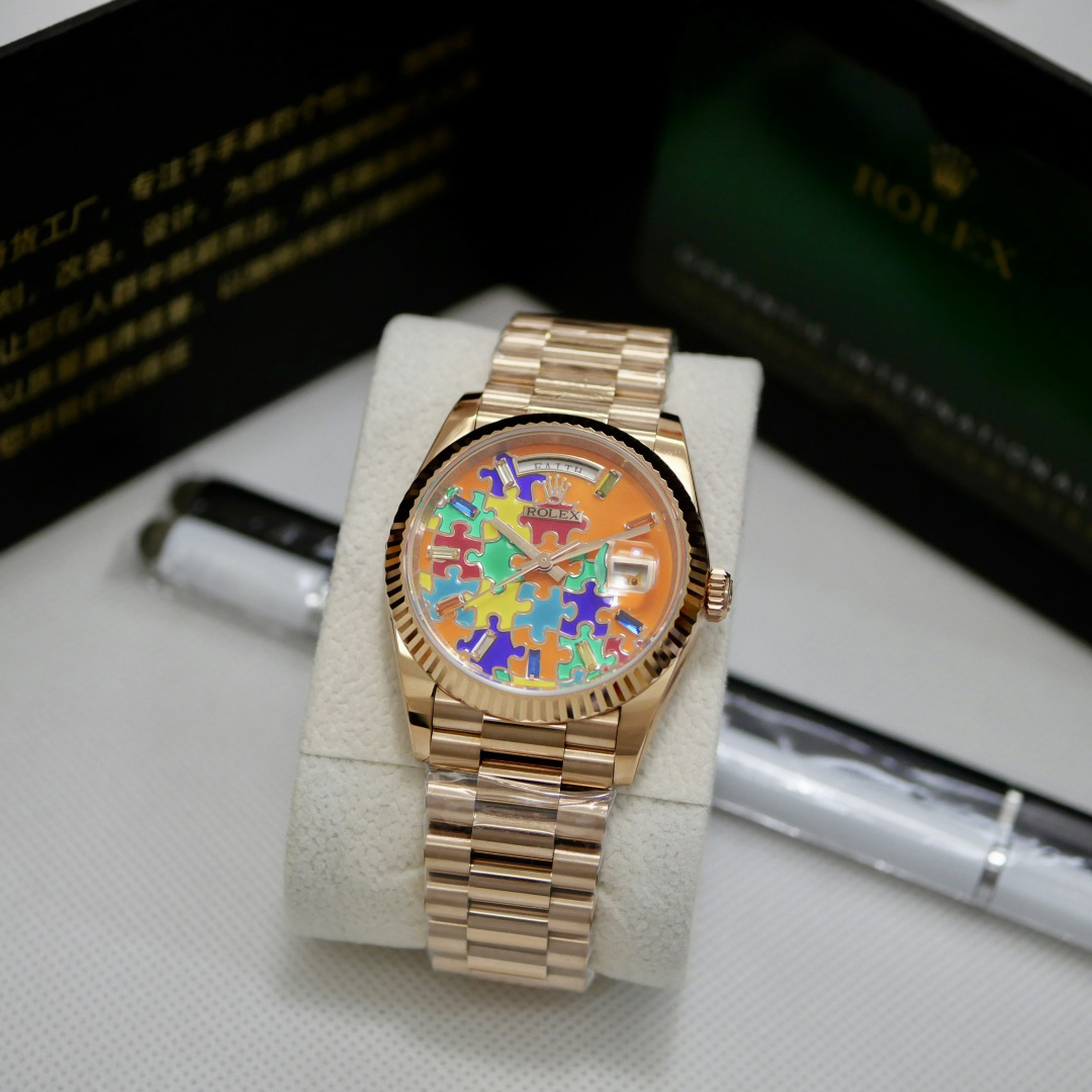 Rolex Oyster Perpetual Day-Date, 36mm, rose gold  128235 - DesignerGu