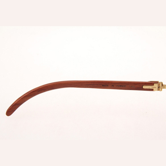 Cartier CT_3524012 Diamond Wood Eyeglasses In Gold_Brown - DesignerGu