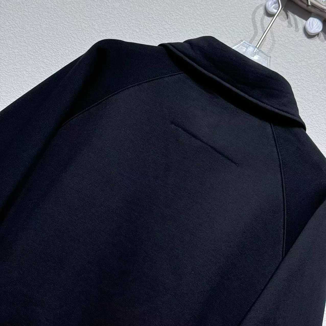 Givenchy Embroidered Logo Fleece Polo Sweatshirt In Black - DesignerGu