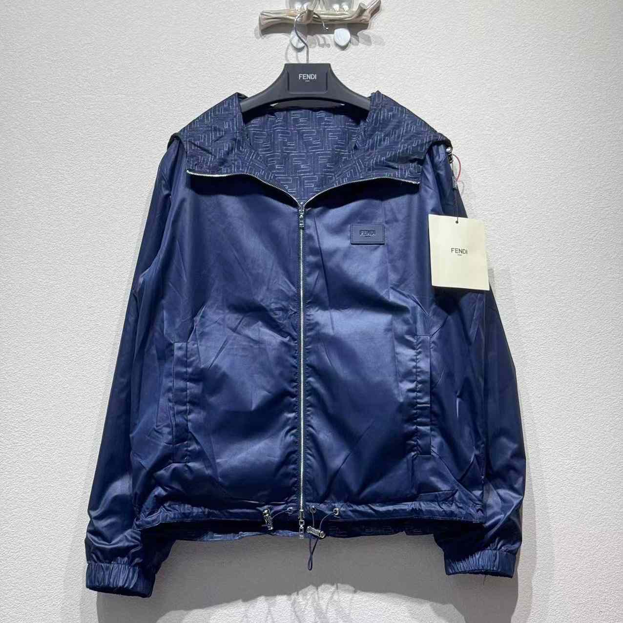 Fendi Blue FF Nylon Jacket - DesignerGu
