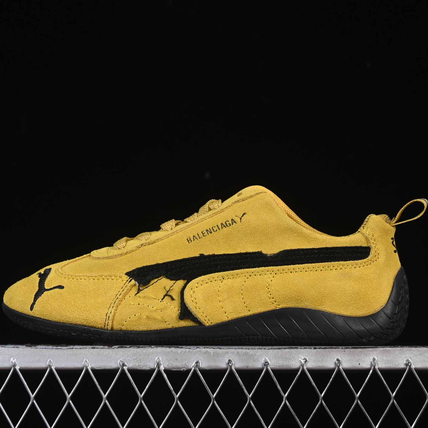 Balenciaga Speedcat Suede Balenciaga In Yellow And Black Distressed Suede Cowskin - DesignerGu