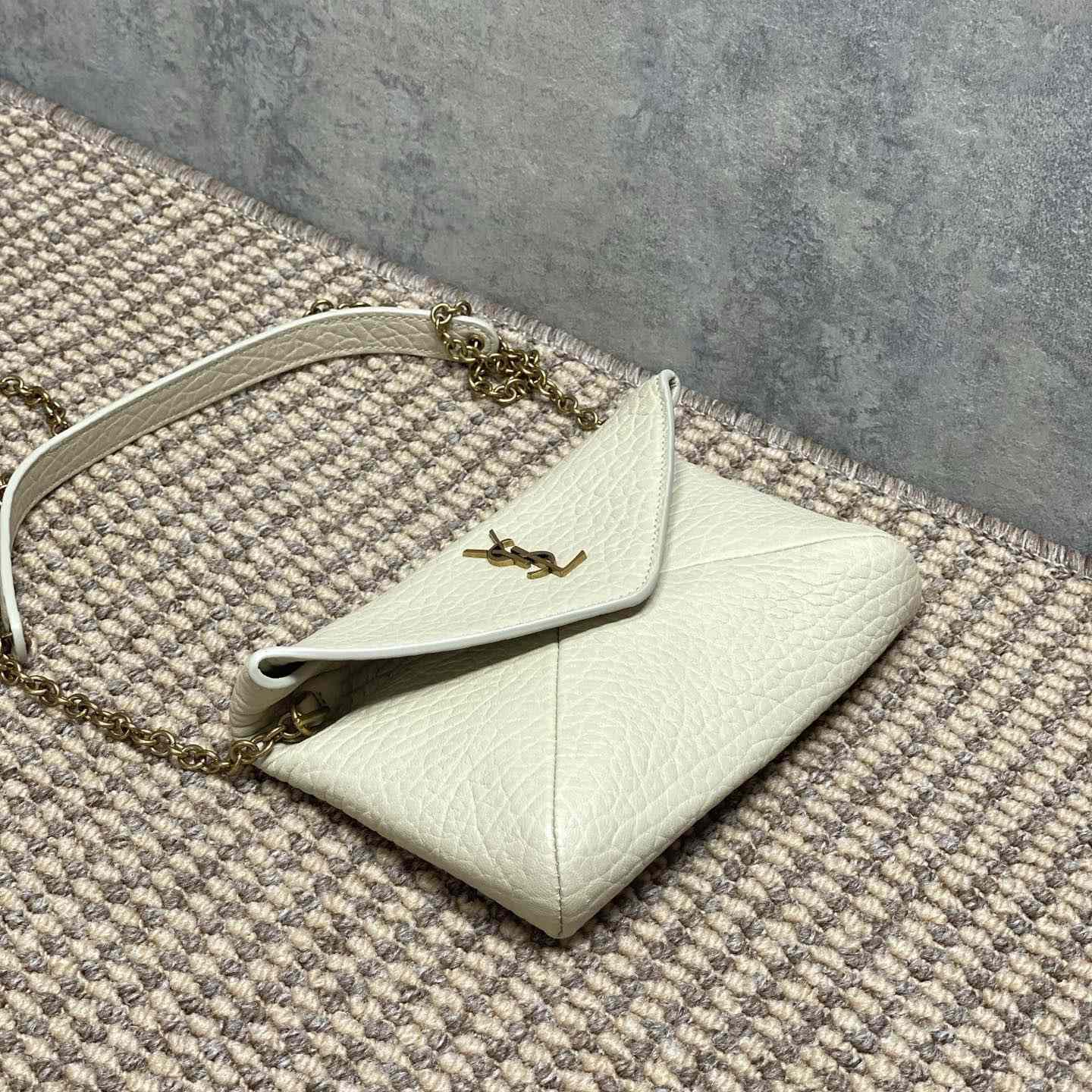 Saint Laurent Cassandre Chain Pouch In Lambskin - DesignerGu