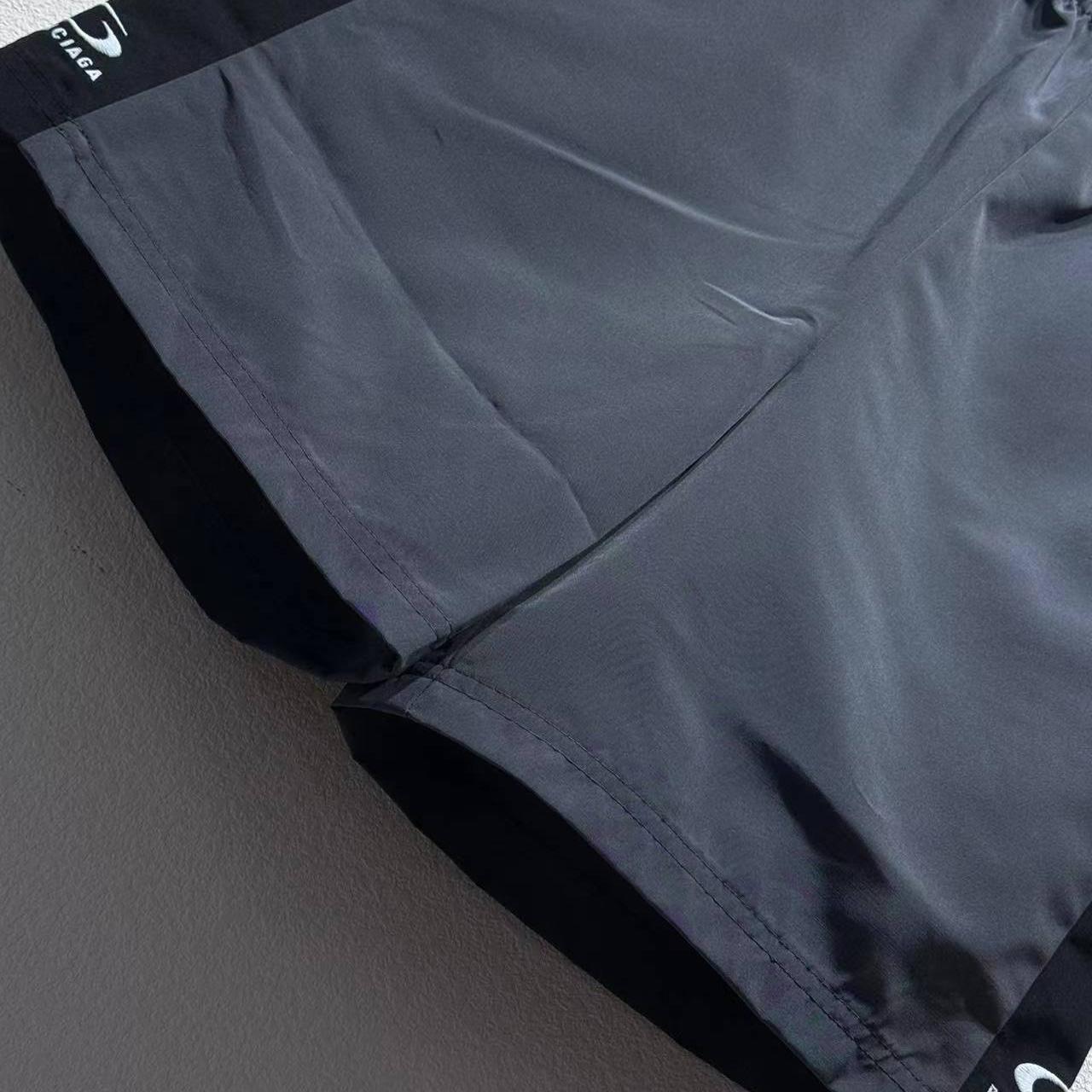 Balenciaga Loop Sports Icon Basketball Swim Shorts In Anthracite And Black - DesignerGu