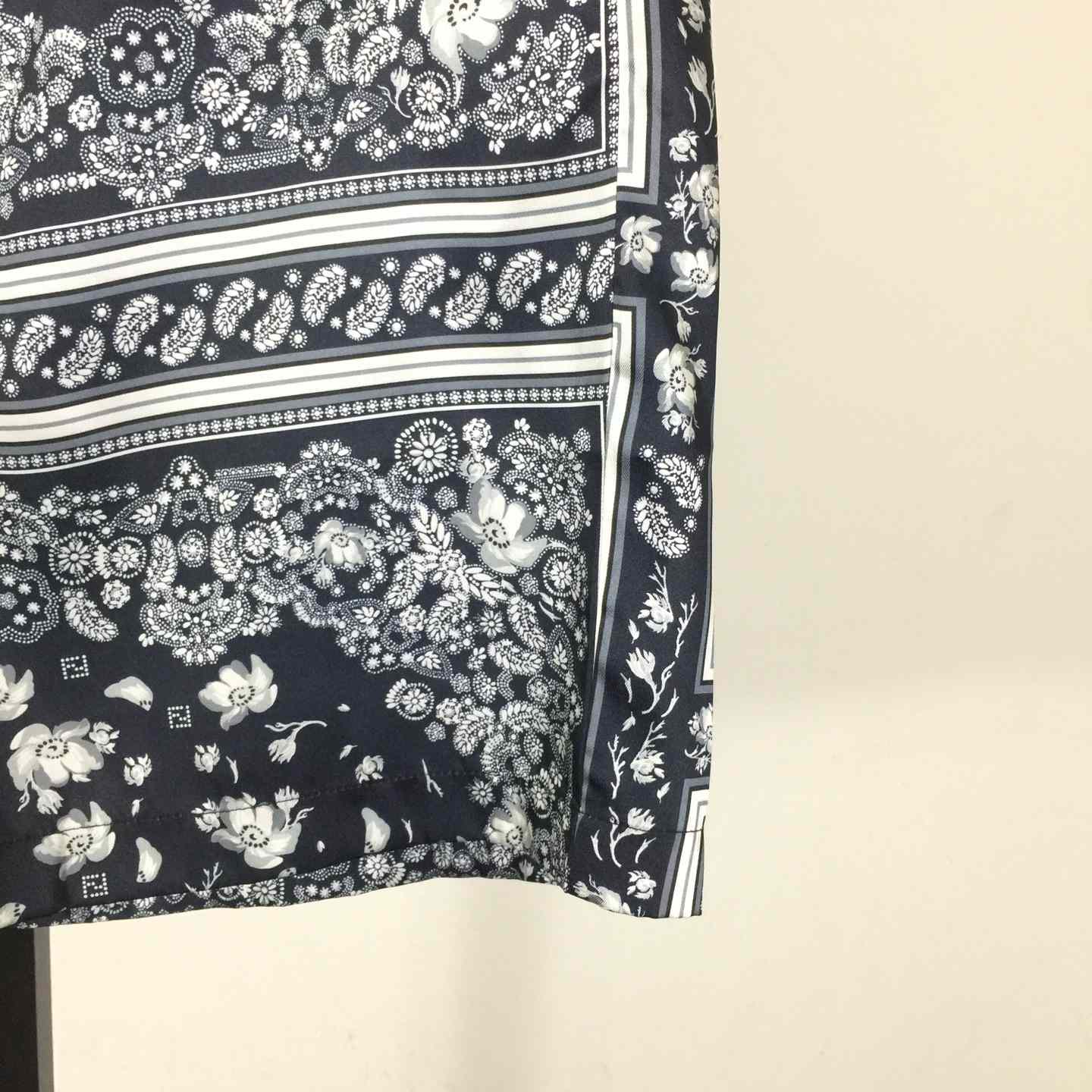 Fendi White And Blue Silk Shirt & Shorts - DesignerGu