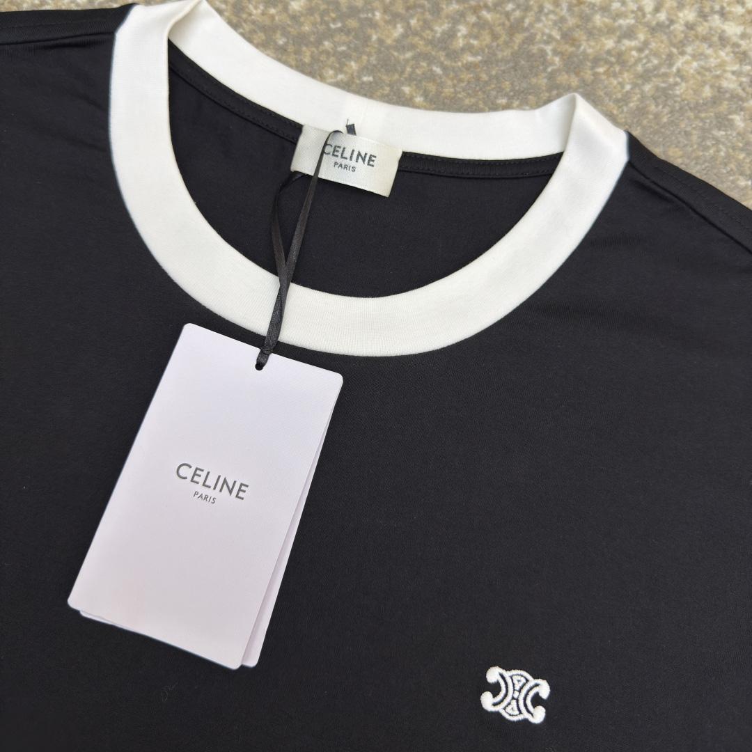 Celine Triomphe Regular T-shirt In Cotton Jersey - DesignerGu