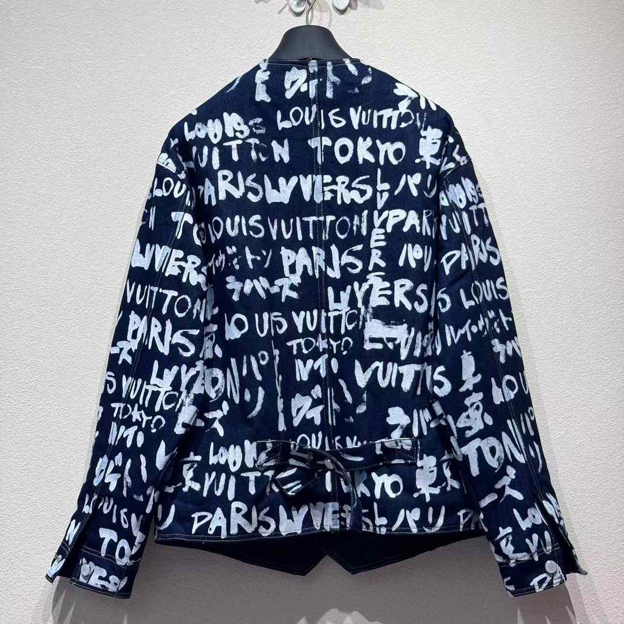 Louis Vuitton Denim Collarless Jacket  1AILLL - DesignerGu
