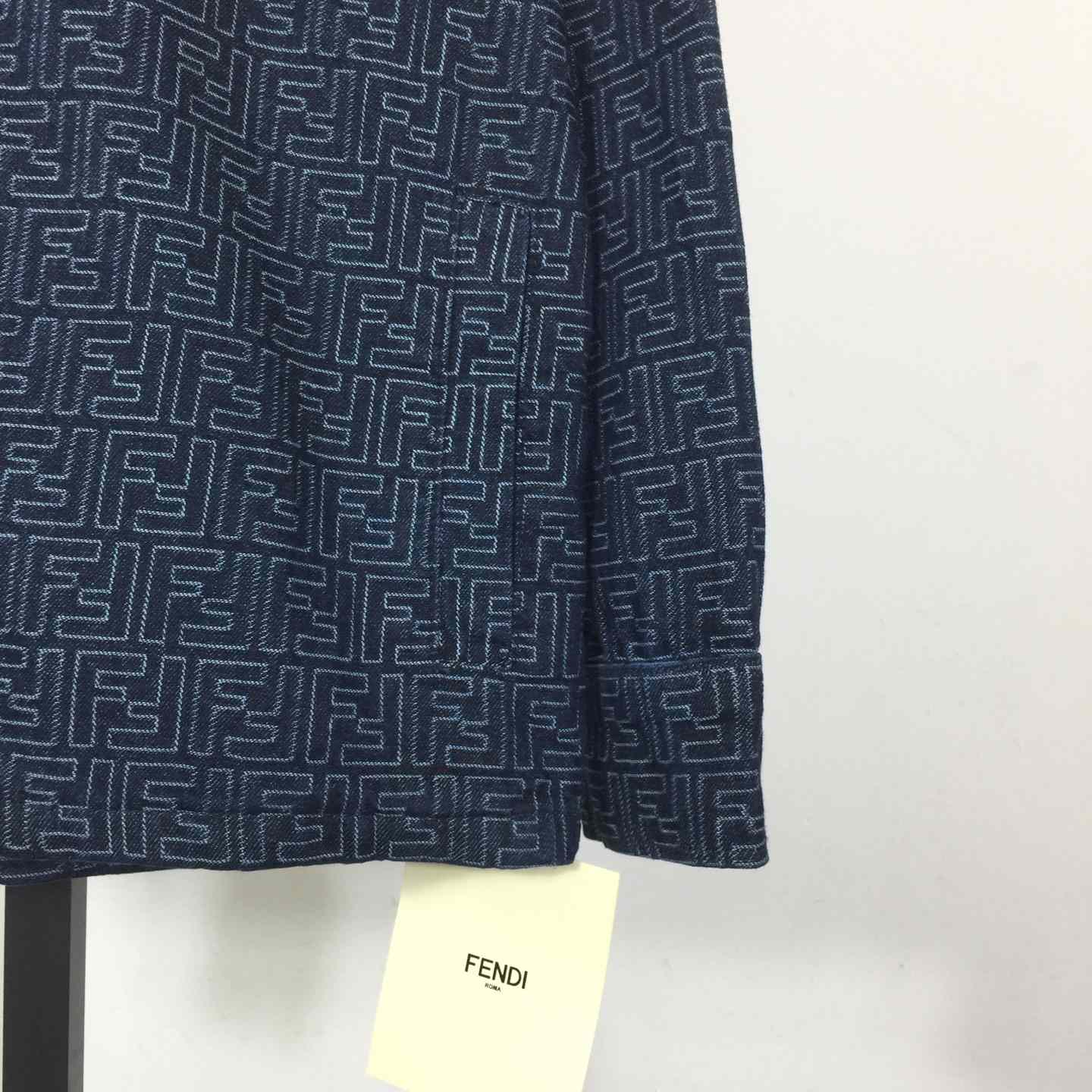 Fendi Blue FF Jacquard Denim Jacket - DesignerGu