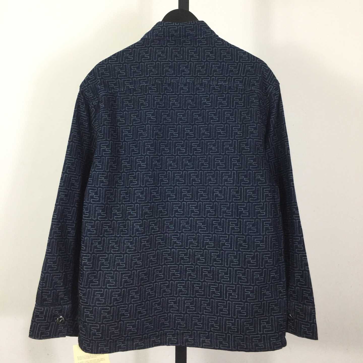 Fendi Blue FF Jacquard Denim Jacket - DesignerGu