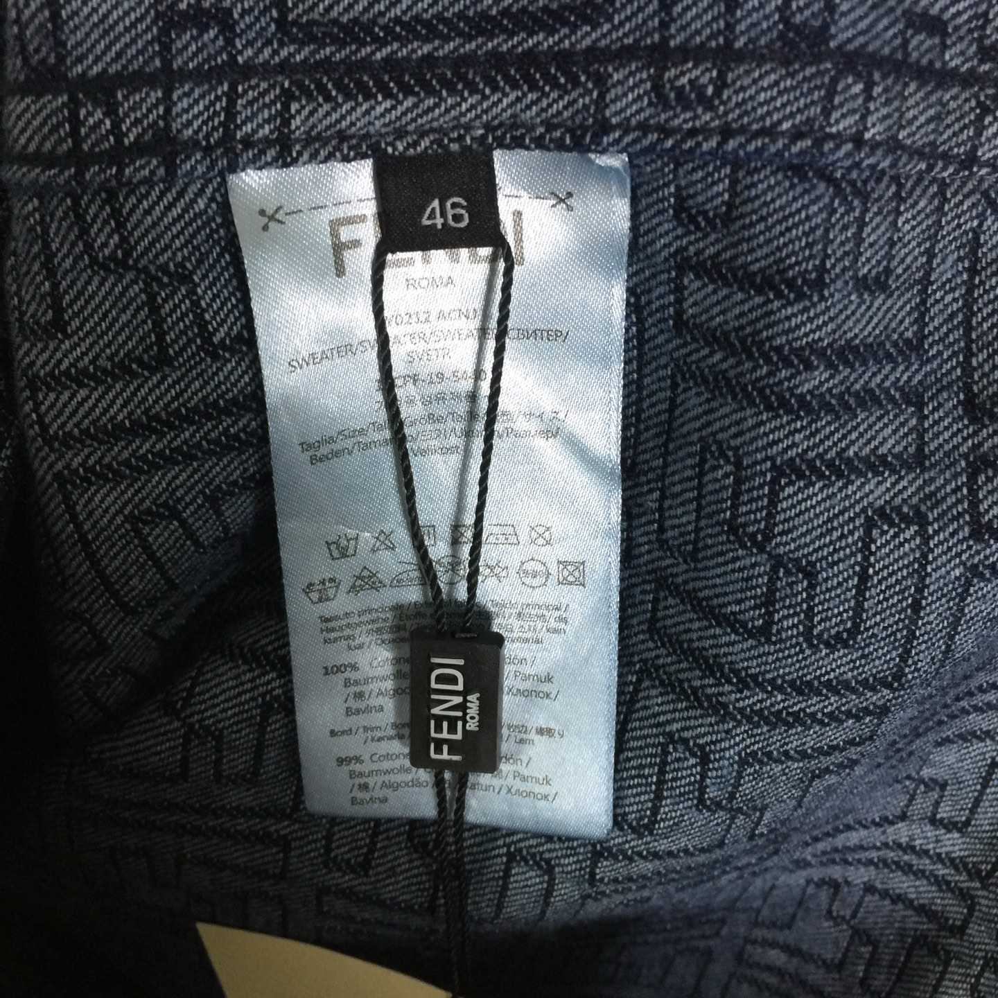 Fendi Blue FF Jacquard Denim Jacket - DesignerGu