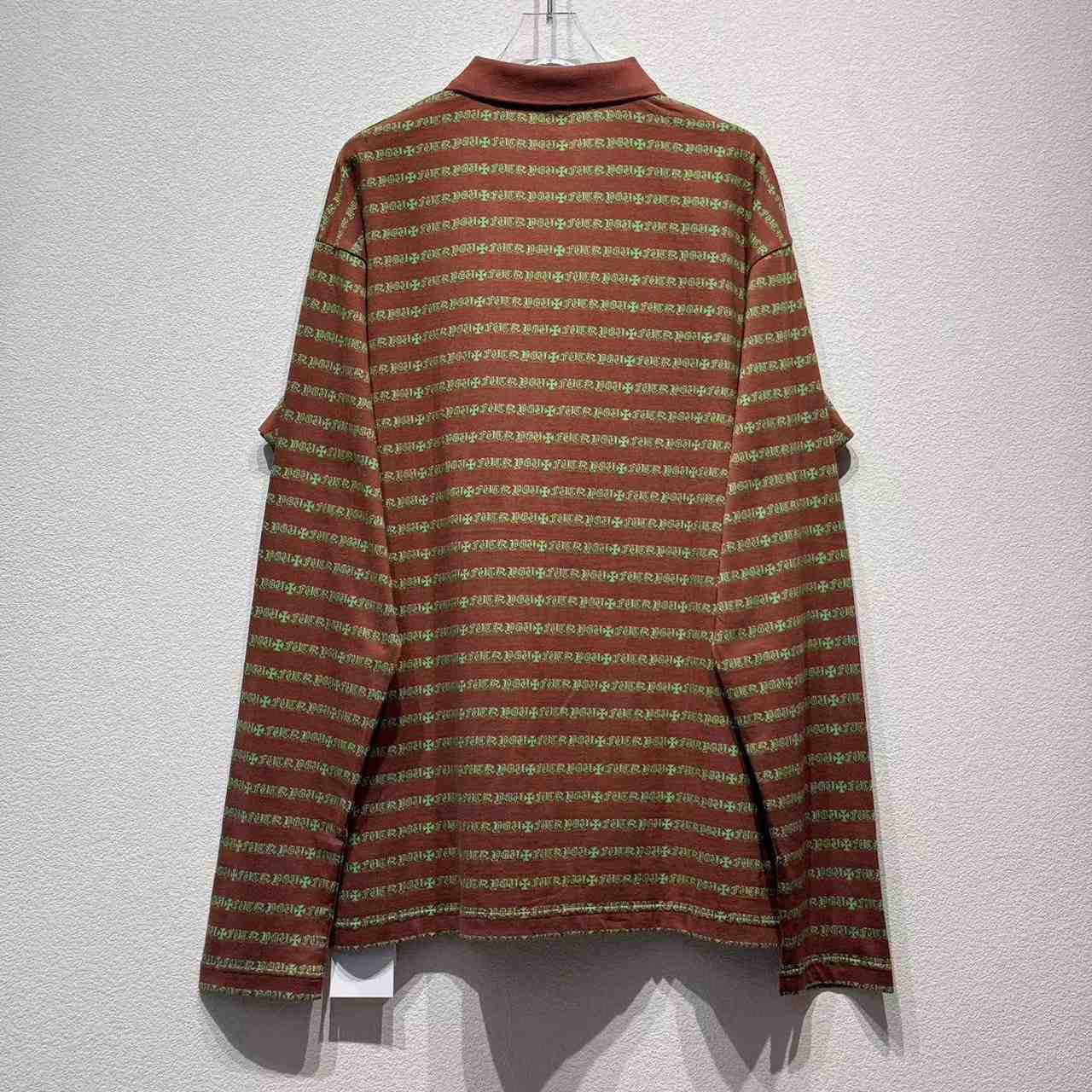 Chrome Heart Striped Polo Shirt - DesignerGu