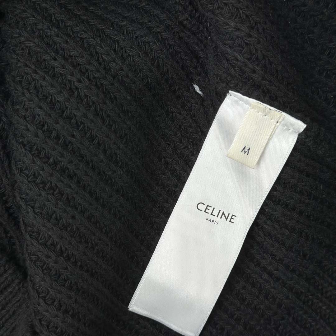 Celine Triomphe Trucker Sweater In Ribbed Wool  - DesignerGu