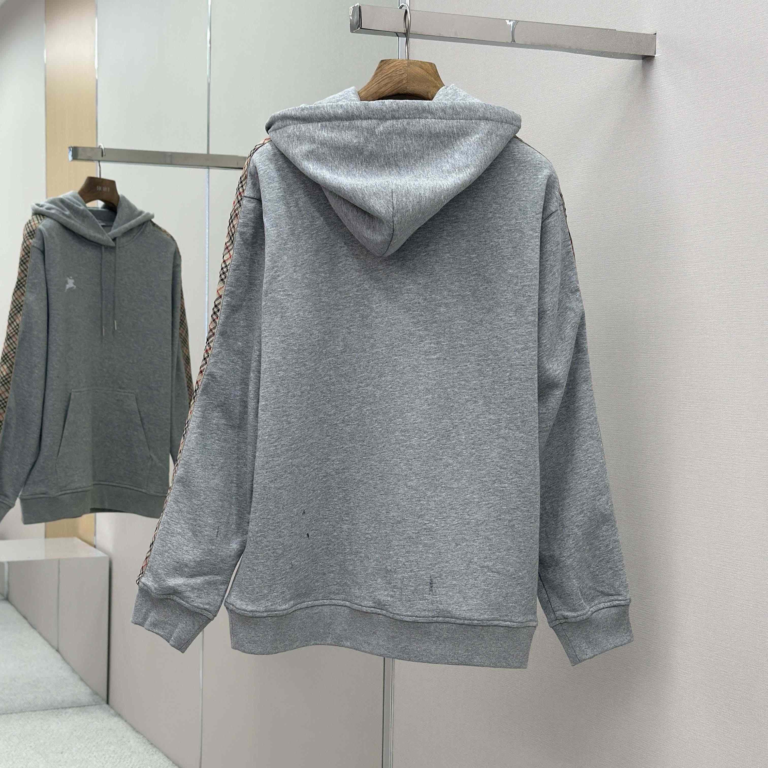 Burberry Check Trim Cotton Hoodie - DesignerGu