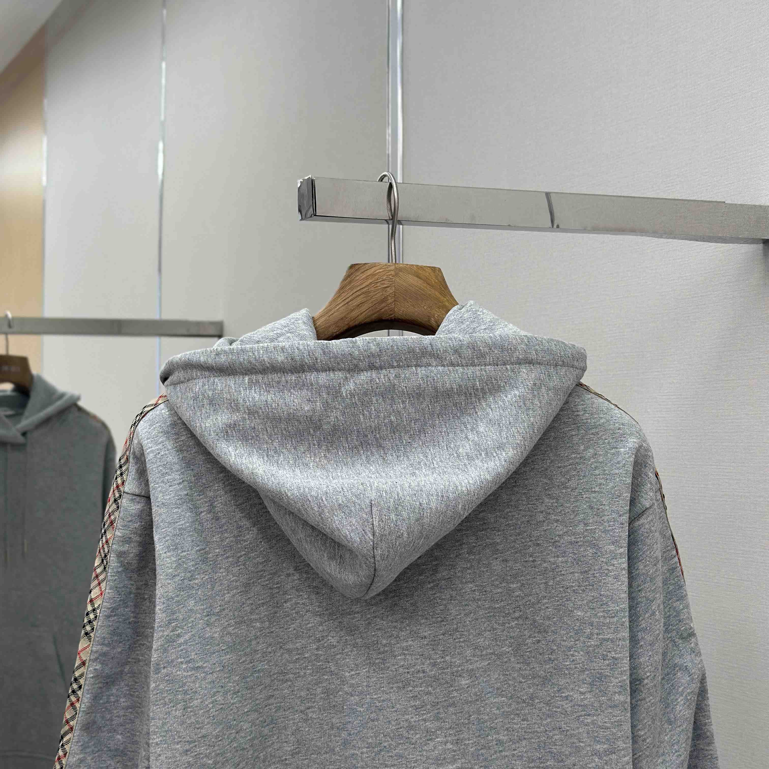 Burberry Check Trim Cotton Hoodie - DesignerGu