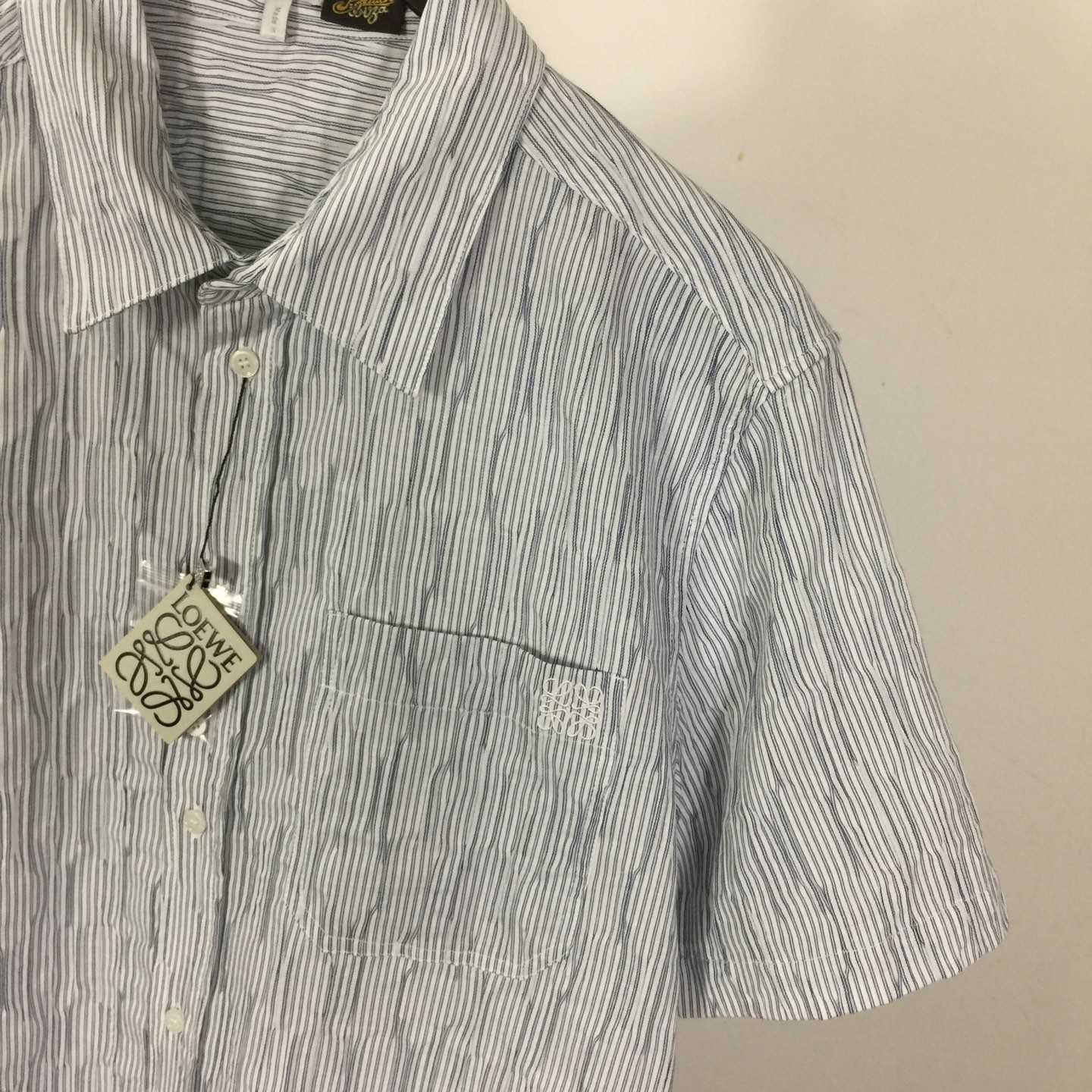 Loewe Striped Short-Sleeve Shirt 'Blue/White' - DesignerGu