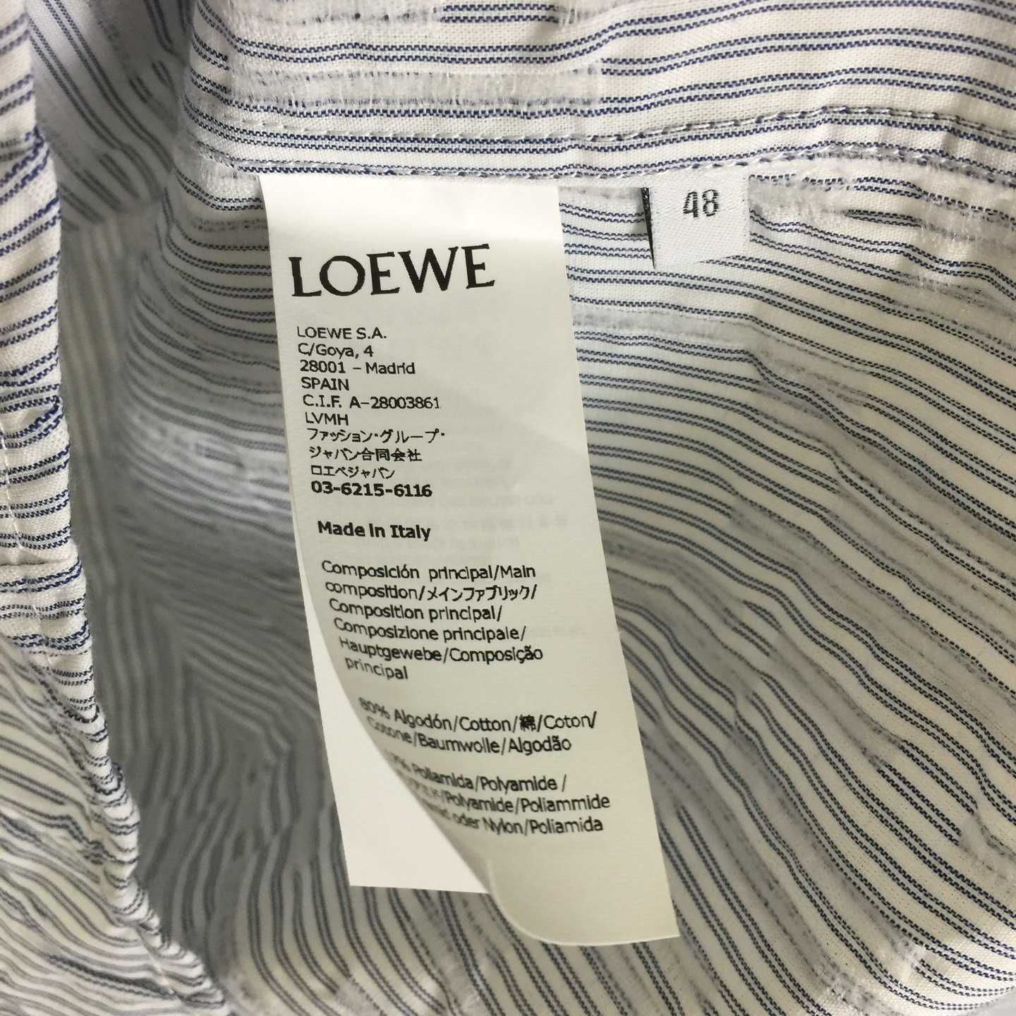 Loewe Striped Short-Sleeve Shirt 'Blue/White' - DesignerGu