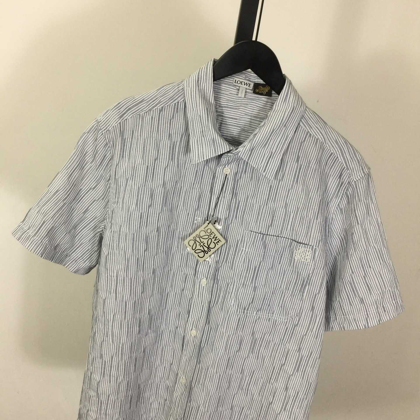 Loewe Striped Short-Sleeve Shirt 'Blue/White' - DesignerGu