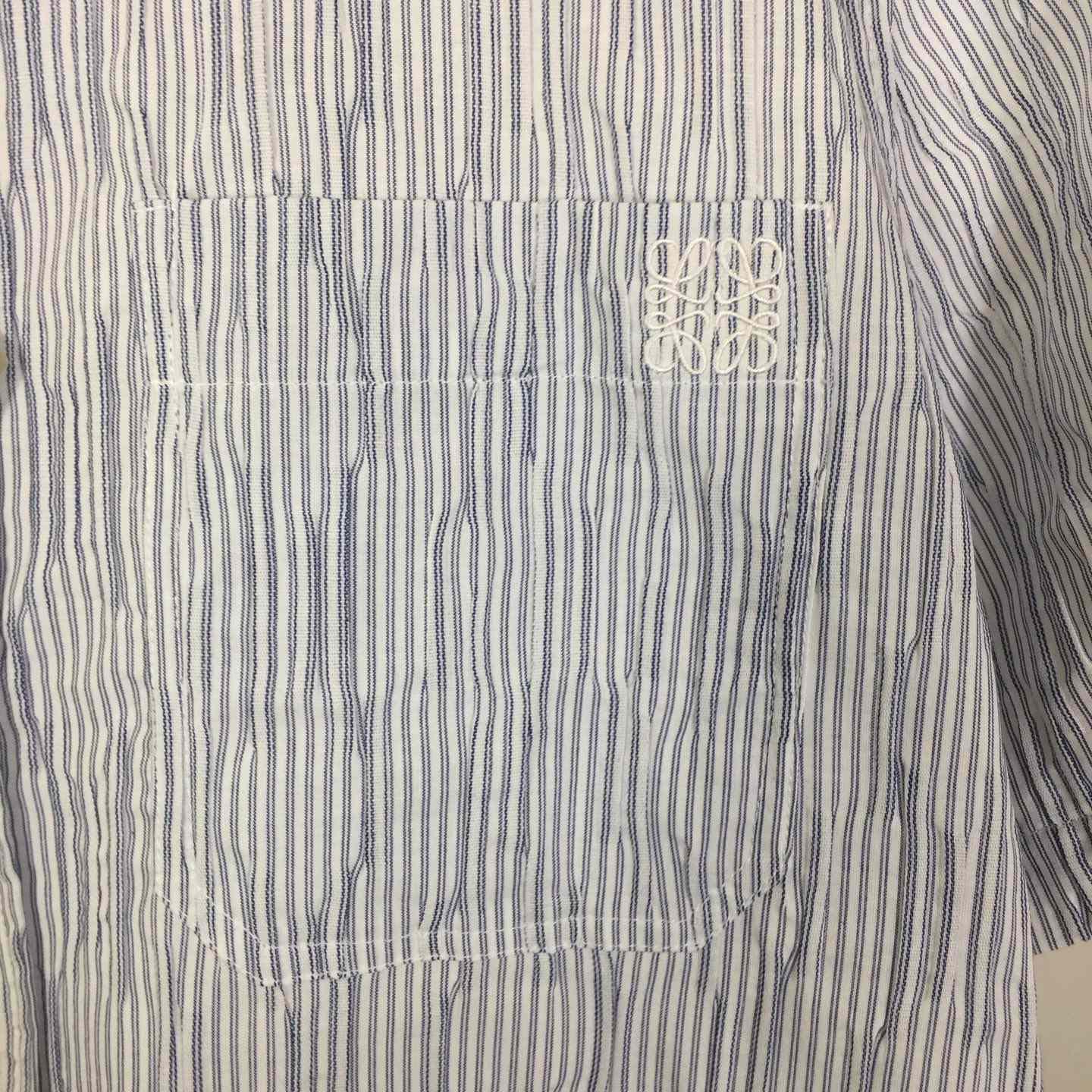 Loewe Striped Short-Sleeve Shirt 'Blue/White' - DesignerGu