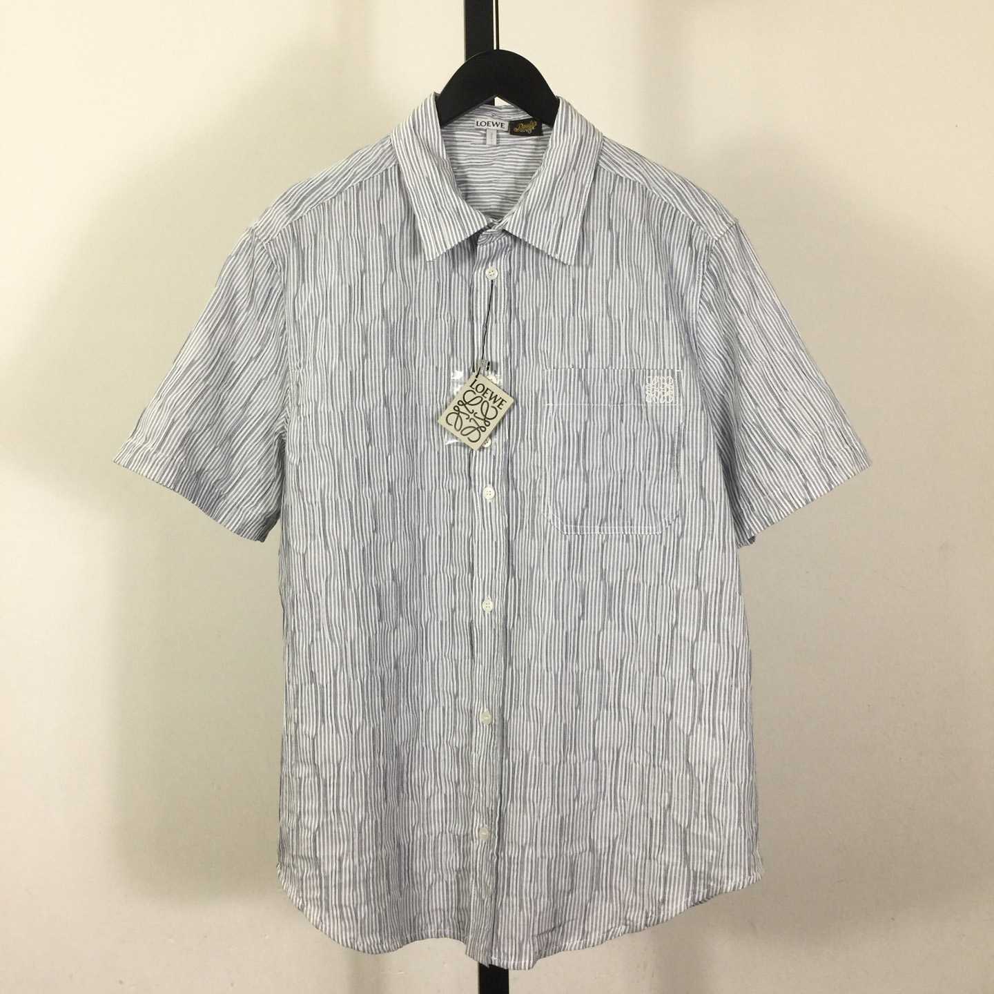 Loewe Striped Short-Sleeve Shirt 'Blue/White' - DesignerGu