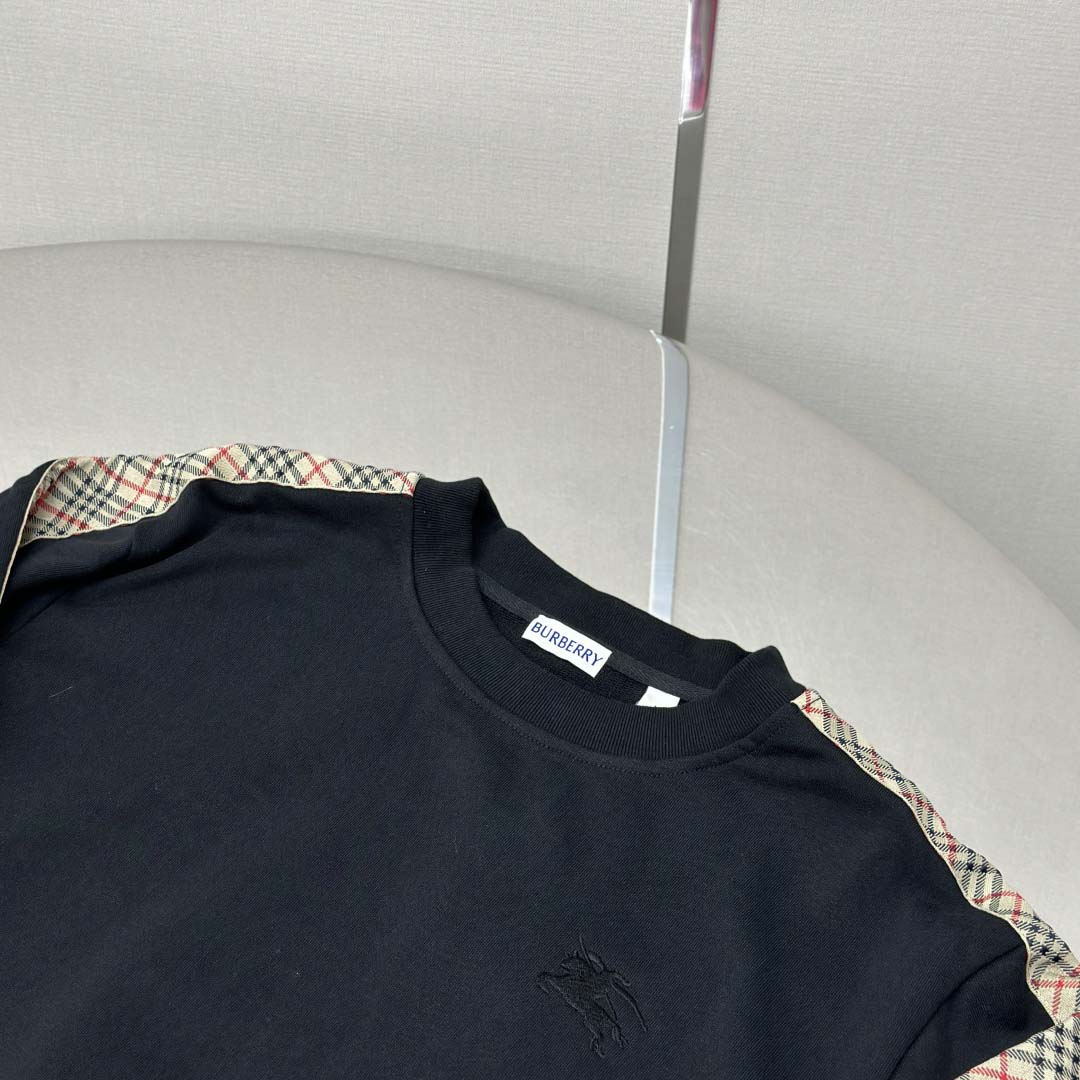 Burberry Check Trim Cotton Sweatshirt - DesignerGu