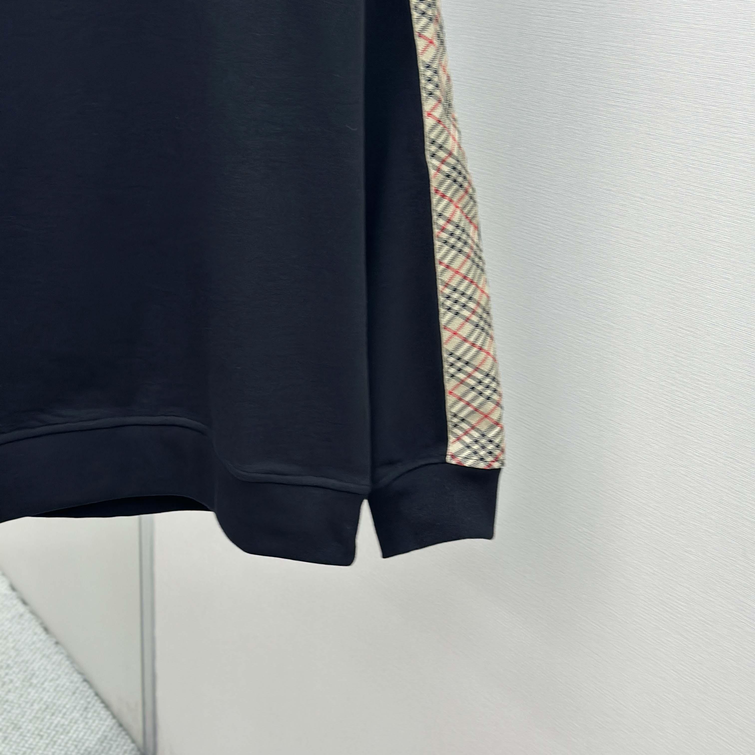 Burberry Check Trim Cotton Sweatshirt - DesignerGu