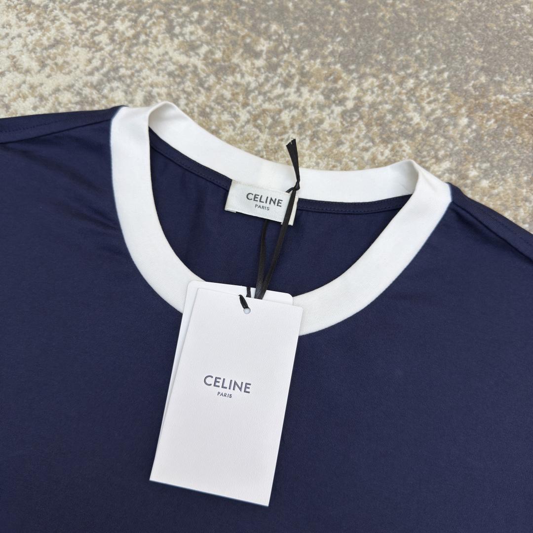 Celine Triomphe Regular T-shirt In Cotton Jersey - DesignerGu