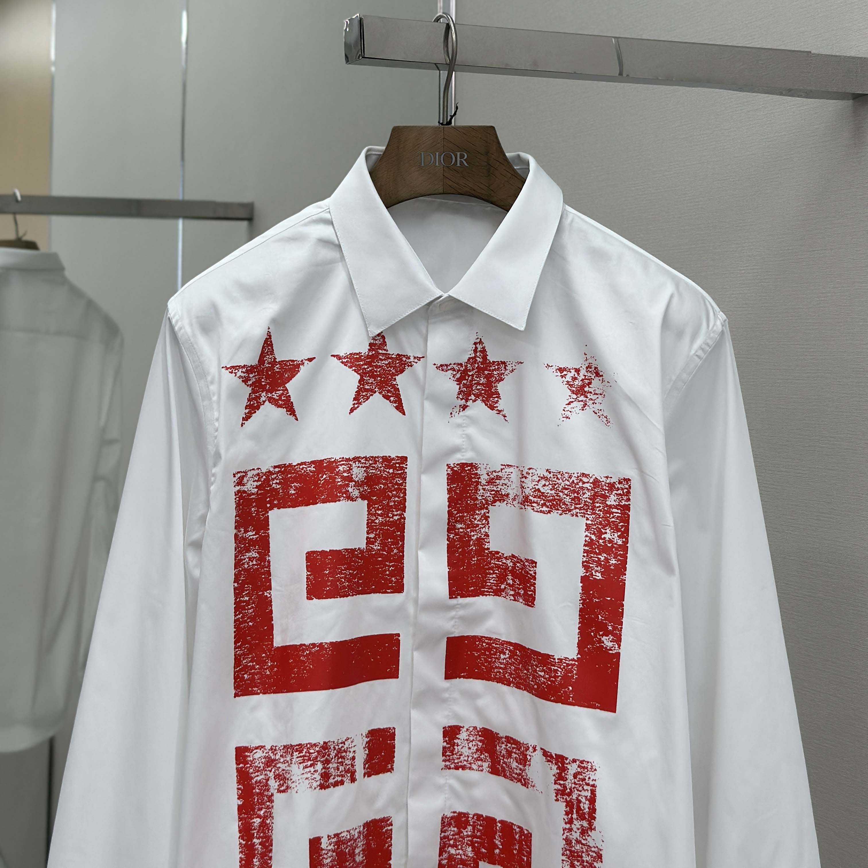 Givenchy Cotton Shirt with 4G Stars - DesignerGu