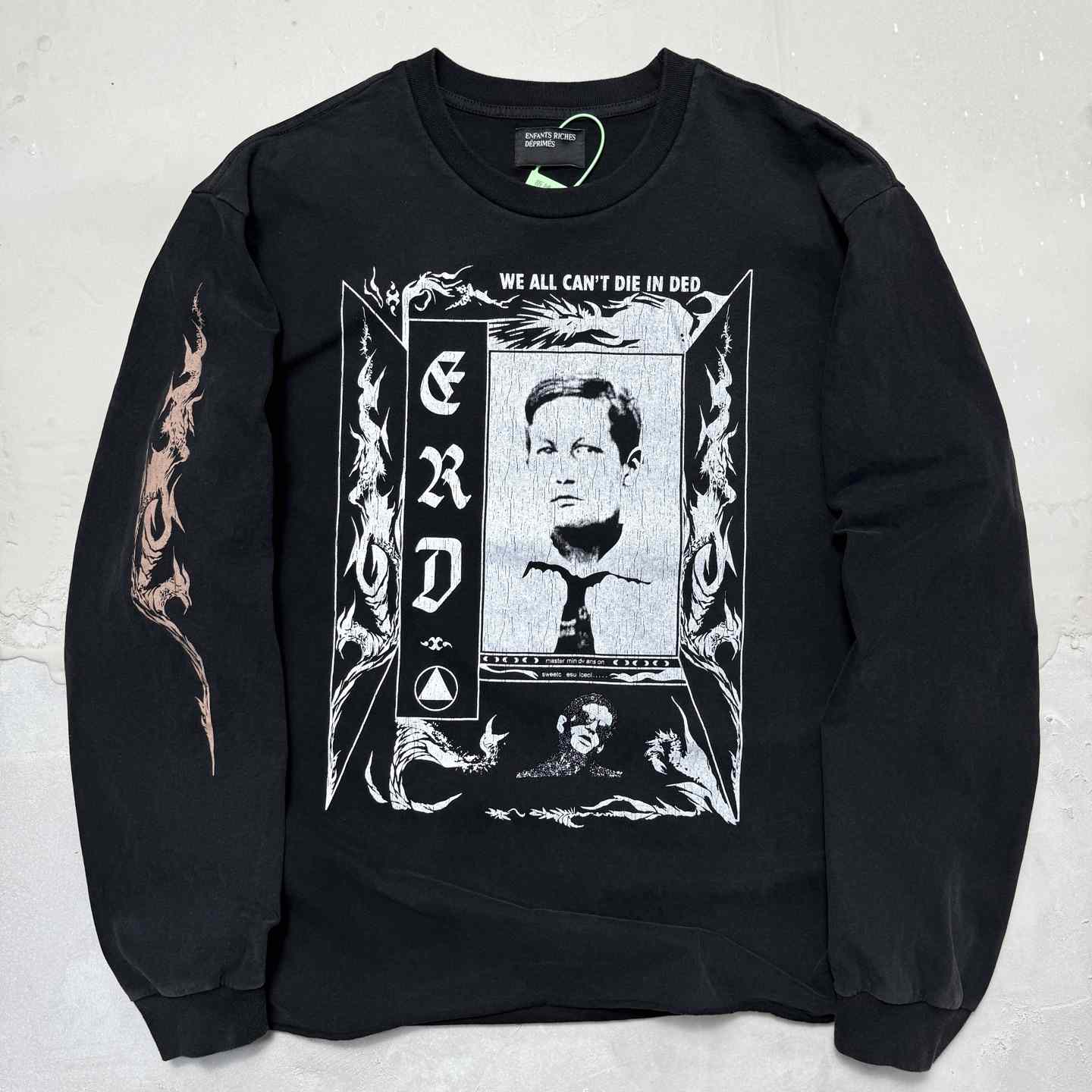 Enfants Riches Deprimes Die In Bed Long Sleeve Tee Shirt Black - DesignerGu