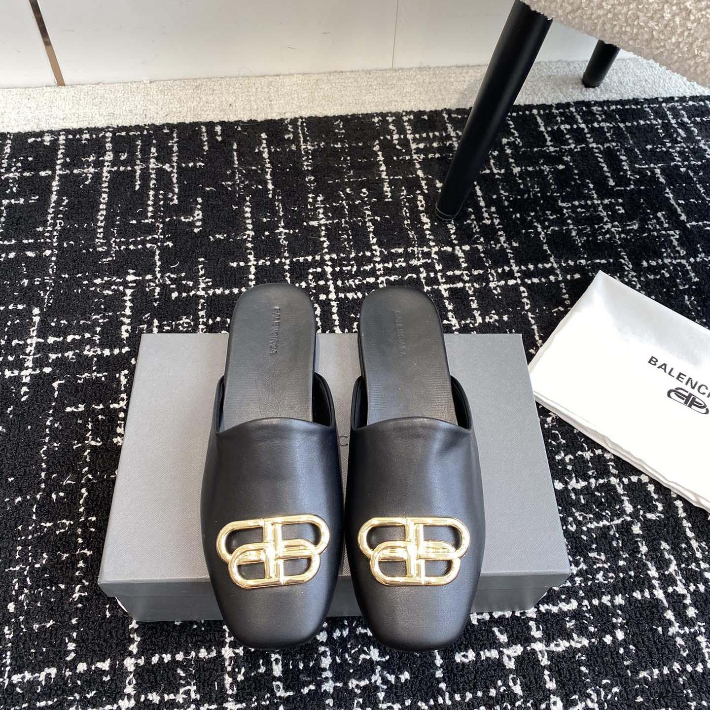 Balenciaga Flat Cosy BB Mule Slide Sandals - DesignerGu