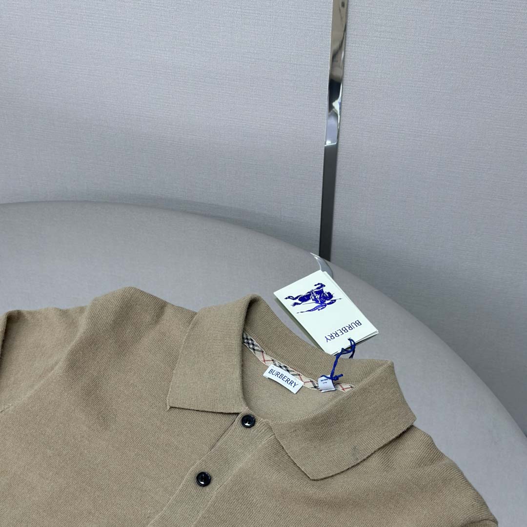 Burberry Long-sleeve Cashmere Blend Polo Shirt - DesignerGu