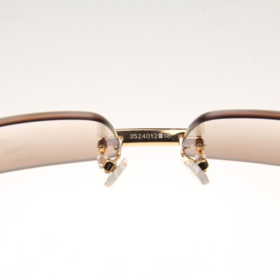 Cartier CT_3524012 Diamond White Buffalo Sunglasses In Gold Brown - DesignerGu