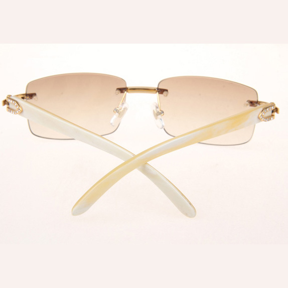 Cartier CT_3524012 Diamond White Buffalo Sunglasses In Gold Brown - DesignerGu