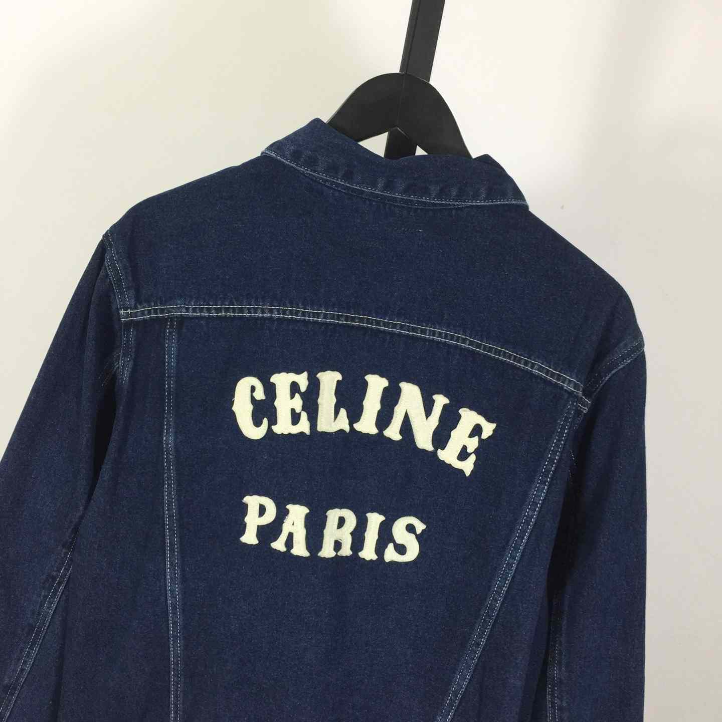 Celine Trucker Jacket In Royal Indigo Wash Denim - DesignerGu