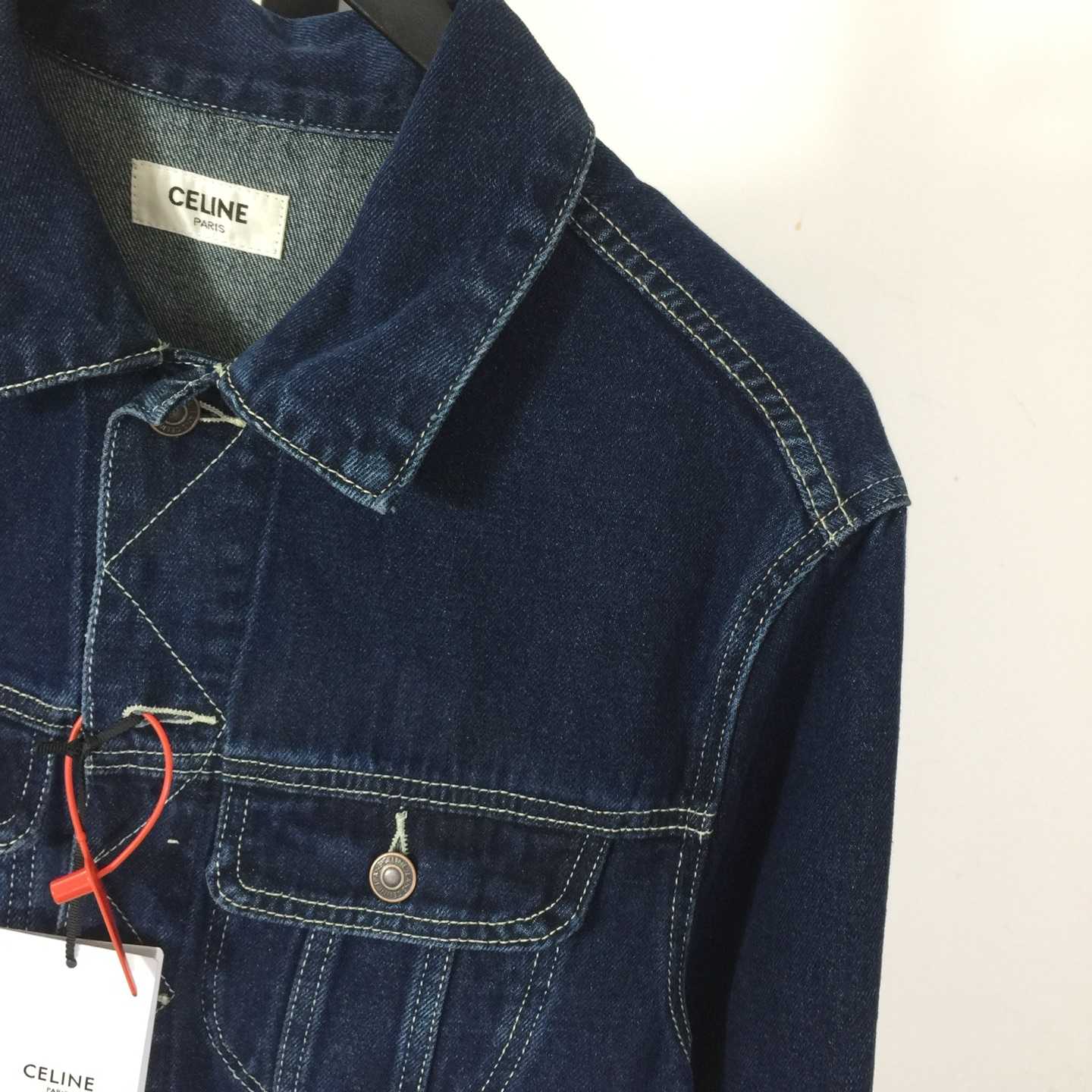 Celine Trucker Jacket In Royal Indigo Wash Denim - DesignerGu