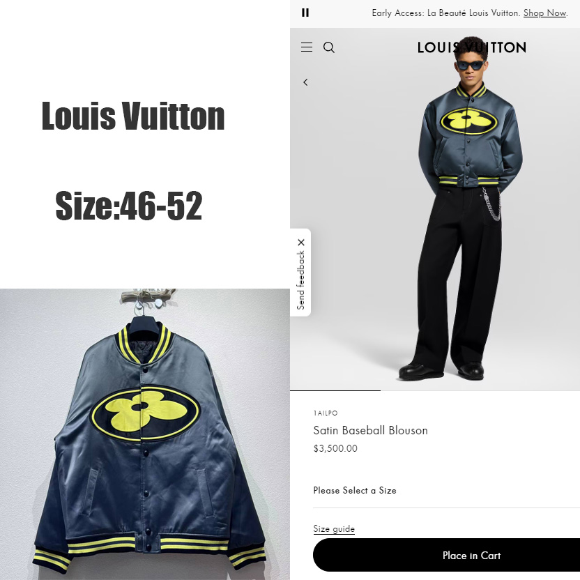 Louis Vuitton Satin Baseball Blouson   1AILPO - DesignerGu