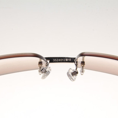 Cartier CT_3524012 Diamond Black Buffalo Eyeglasses In Silver Brown - DesignerGu