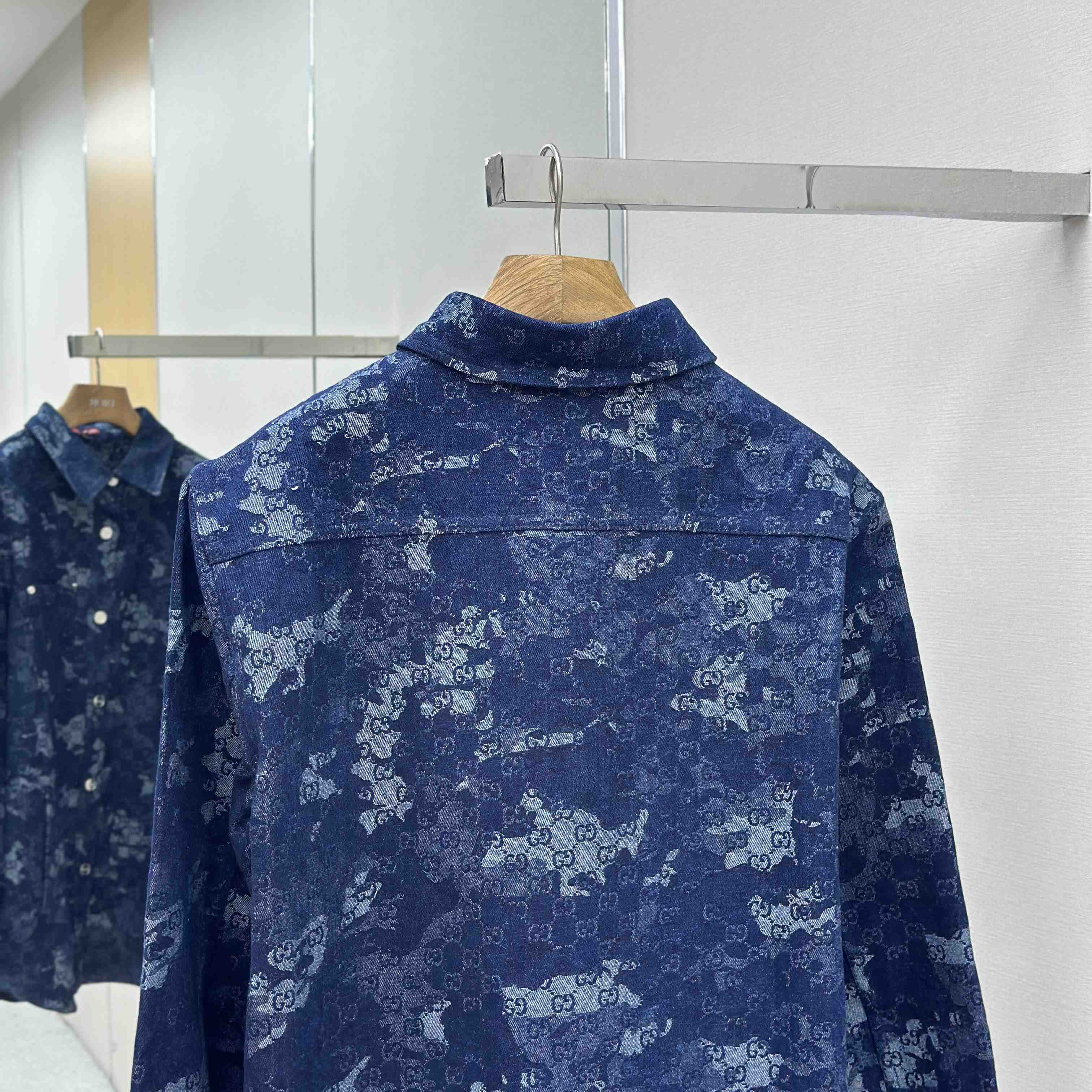 Gucci GG Jacquard Denim Shirt - DesignerGu
