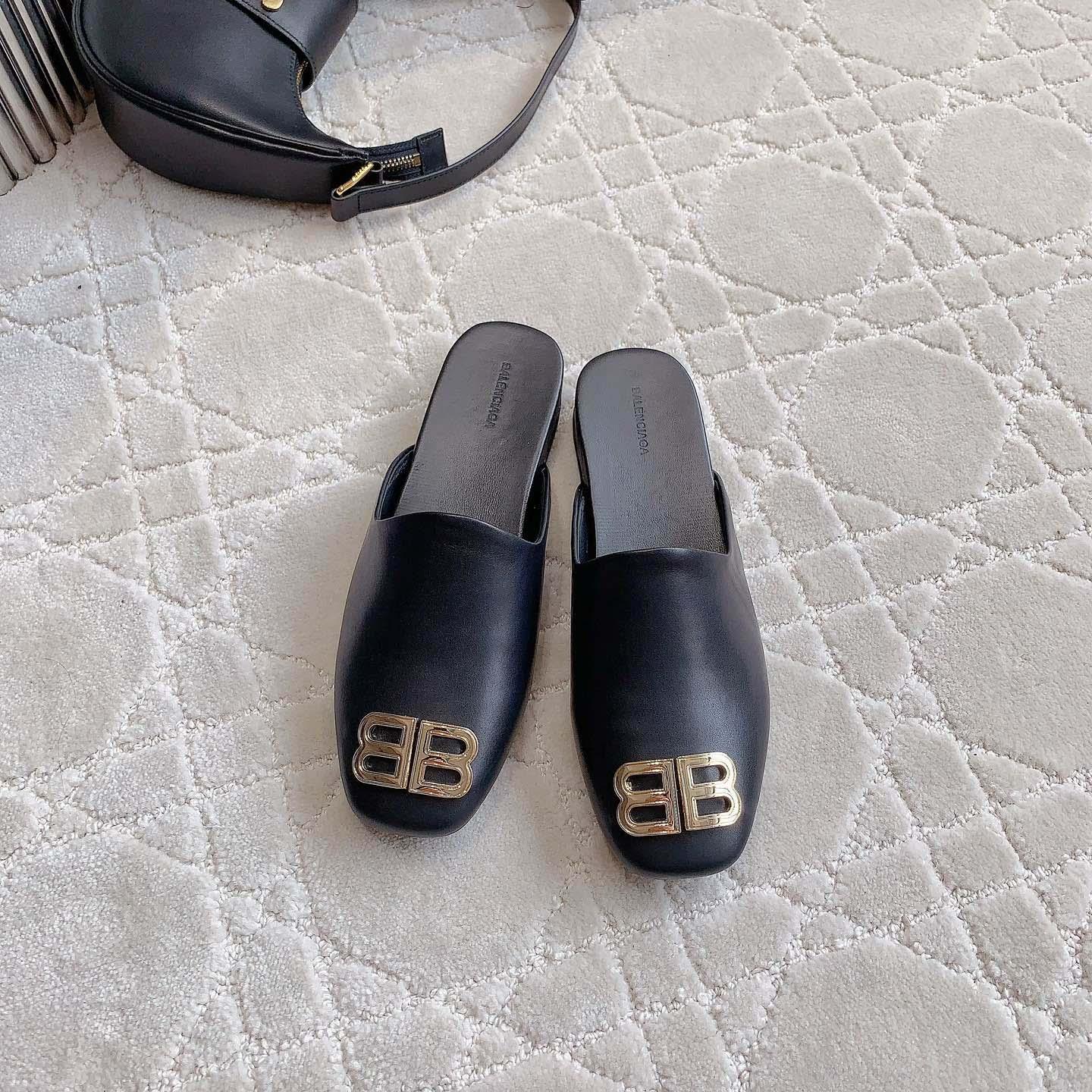 Balenciaga Flat Cosy BB Mule Slide Sandals - DesignerGu