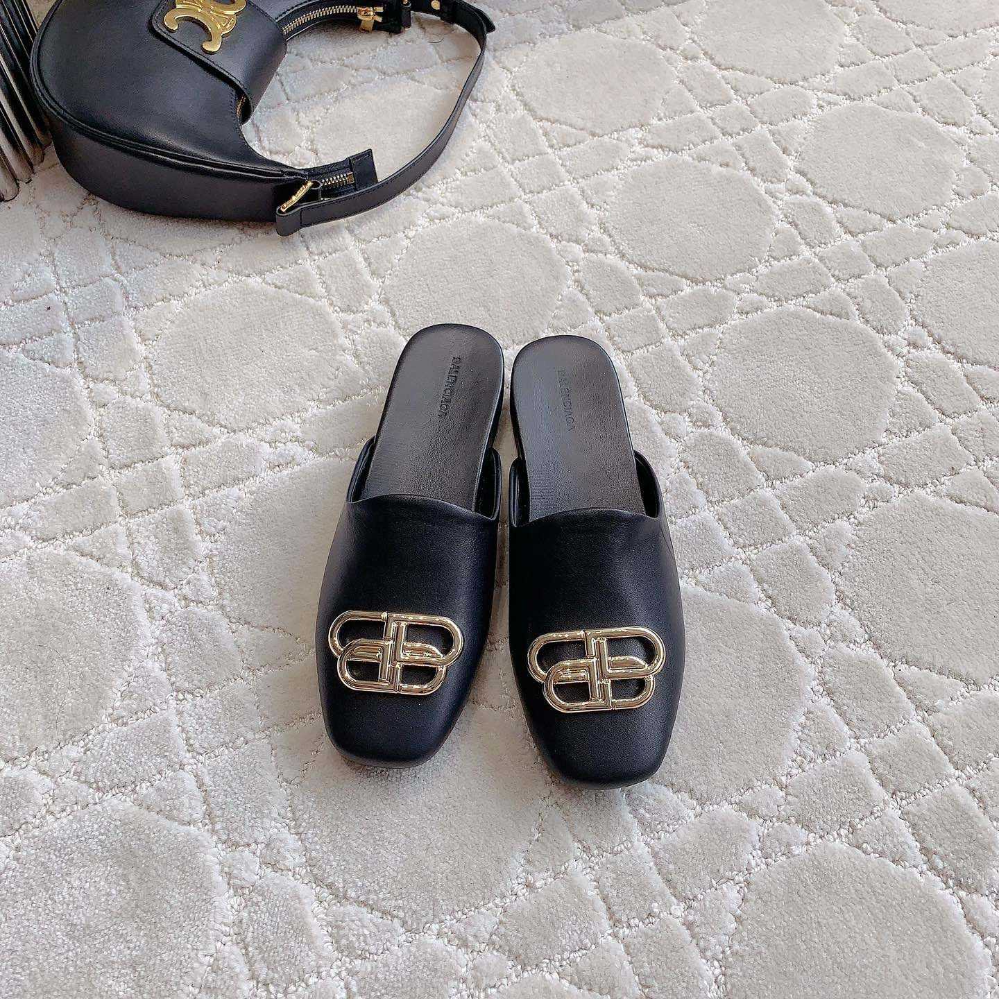 Balenciaga Flat Cosy BB Mule Slide Sandals - DesignerGu