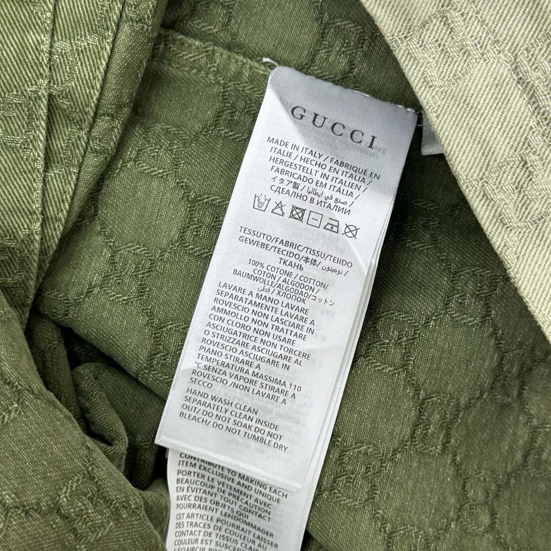 Gucci Bleached GG Cotton Denim Jacquard Shirt - DesignerGu