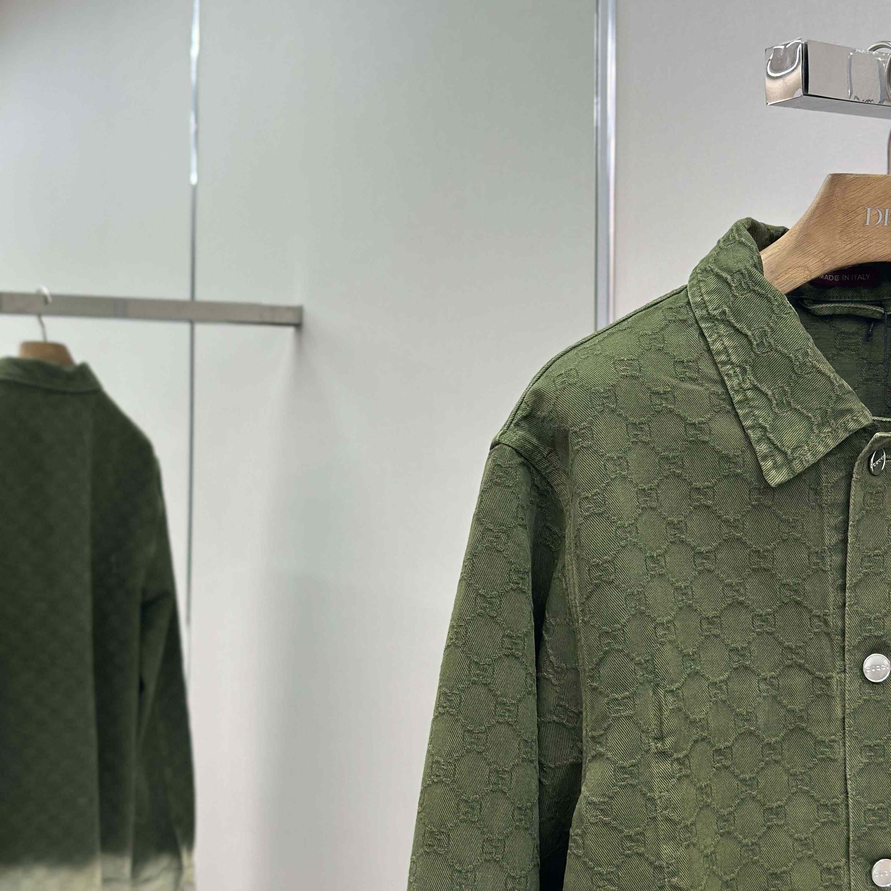 Gucci Bleached GG Cotton Denim Jacquard Shirt - DesignerGu