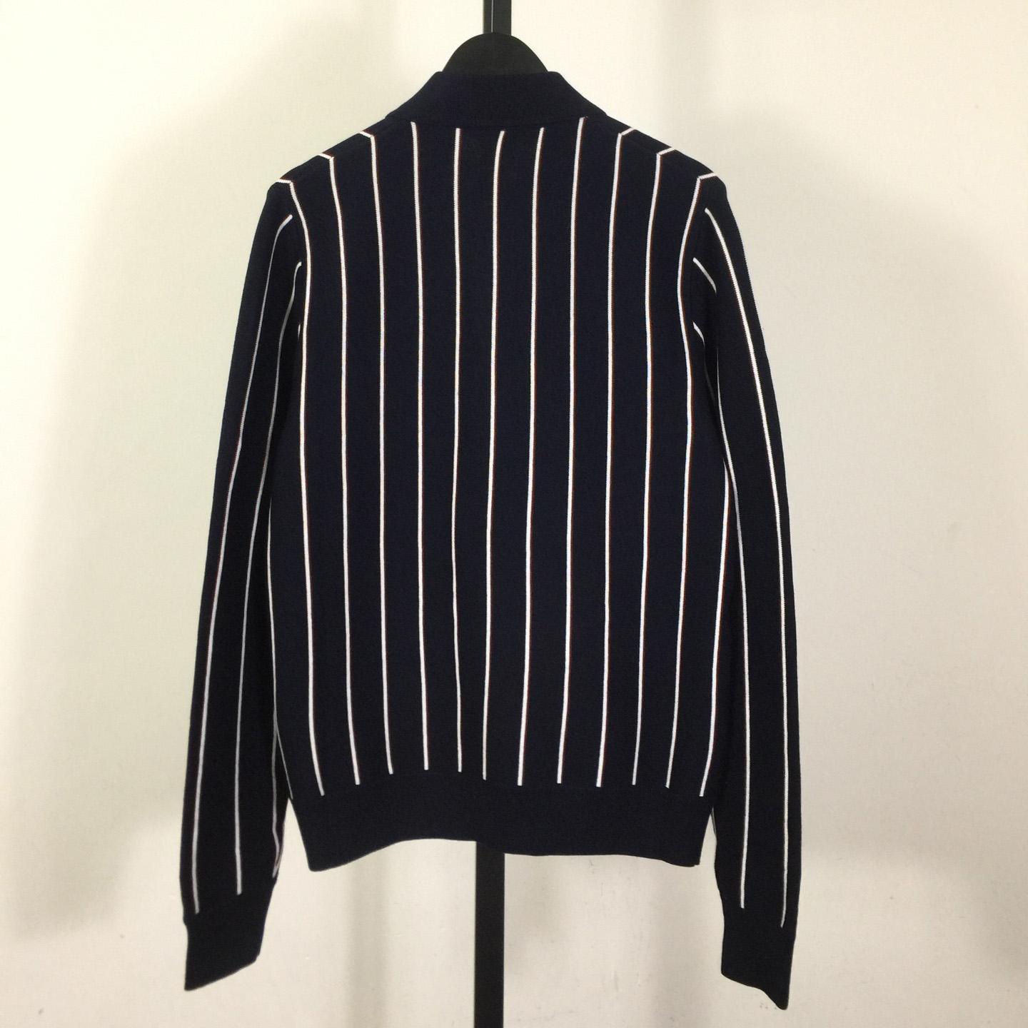 Prada Navy Striped Wool Cardigan  - DesignerGu