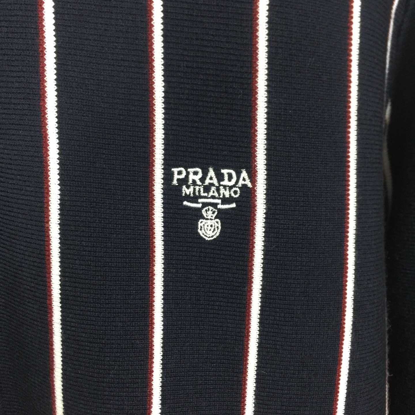 Prada Navy Striped Wool Cardigan  - DesignerGu