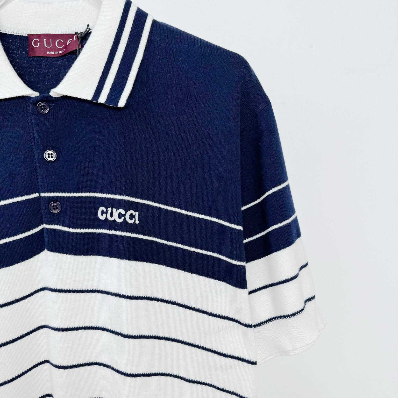 Gucci Cotton Polo Shirt With Embroidery  - DesignerGu