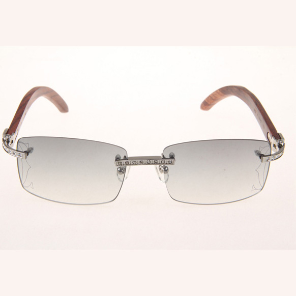 Cartier CT_3524012 Diamond Wood Eyeglasses In Silver Grey - DesignerGu